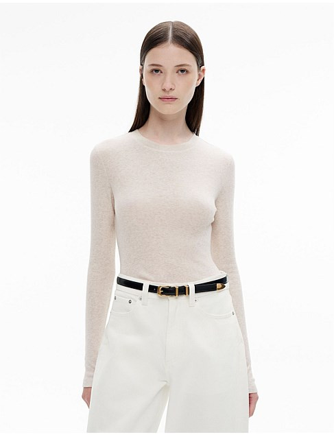 Witchery Fine Jersey Long Sleeve Top | David Jones | David Jones (Australia & New Zealand)