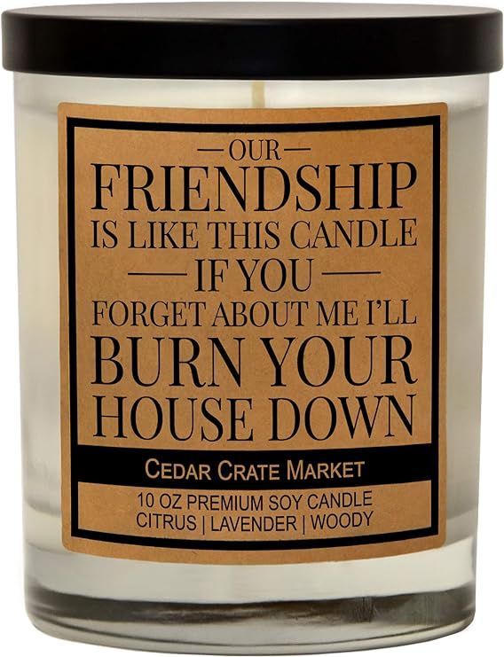 CEDAR CRATE MARKET Our Friendship is Like This Candle, Lavender Scented 100% Soy | Amazon (US)