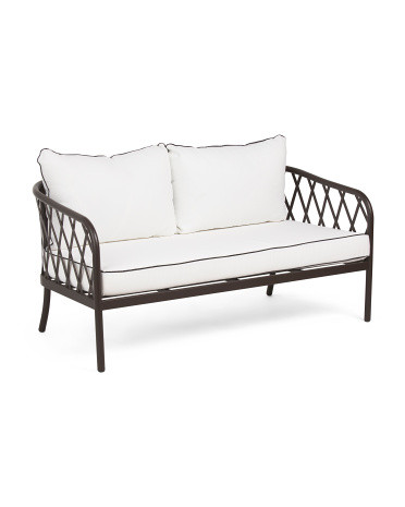 59x28.75 Outdoor Metal Frame Loveseat Sofa | TJ Maxx
