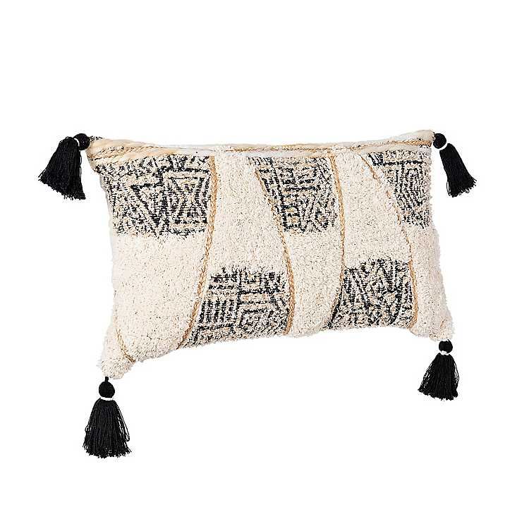 Black and Ivory Geometric Loop Accent Pillow | Kirkland's Home