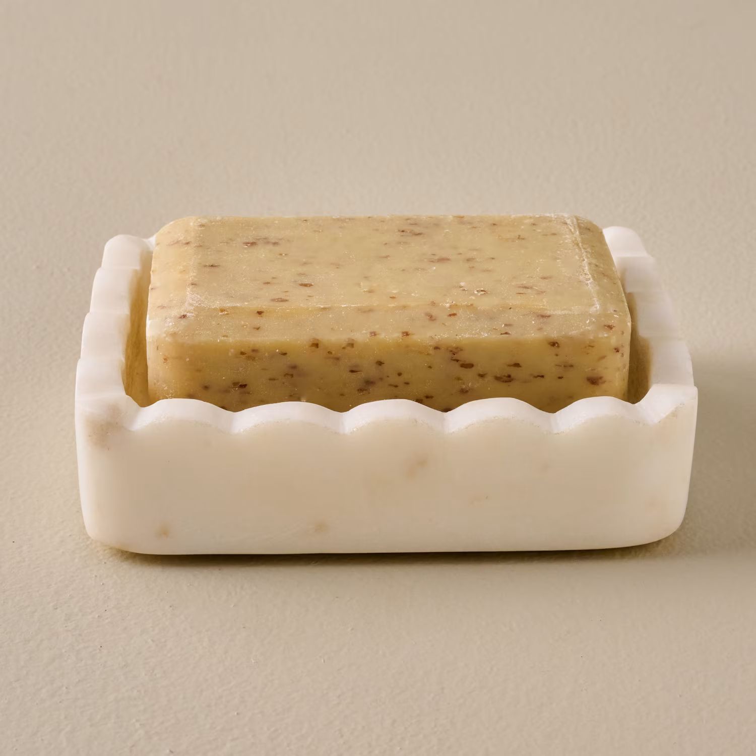 Hand Carved Marble Scalloped Soap Dish | Magnolia