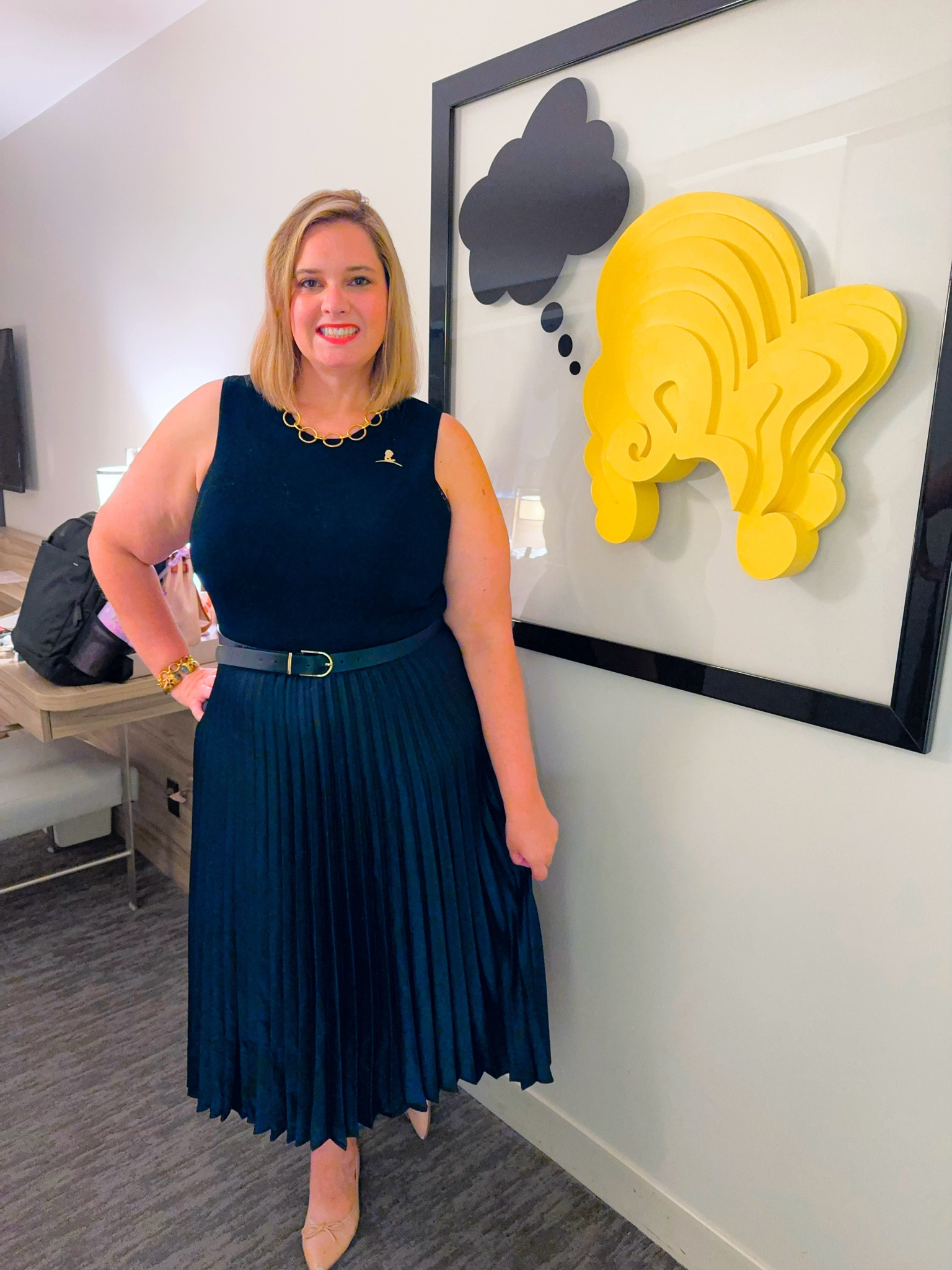 Mixed media dress with simple accessories for a full day of learning at a work conference. But I could add heels and sparkles and wear this for a night out too 

#LTKWorkwear #LTKPlusSize #LTKMidsize