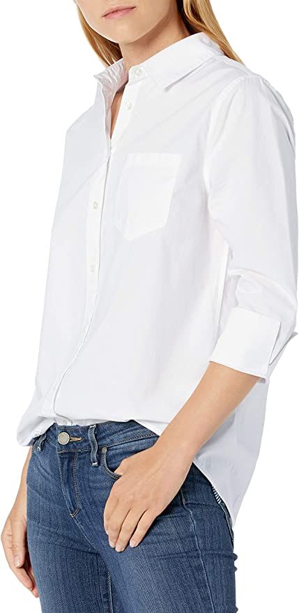 Amazon Essentials Women's Classic-Fit 3/4 Sleeve Poplin Shirt | Amazon (US)