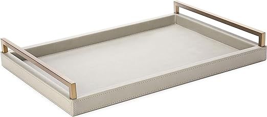 WV Grey Decorative Tray Faux Calfskin Finish for Ottoman, Coffee Table, Dinning Table with Champa... | Amazon (US)