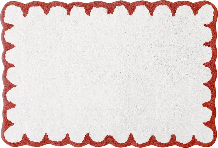 Scallop Detail Cotton Bath Mat | Nordstrom
