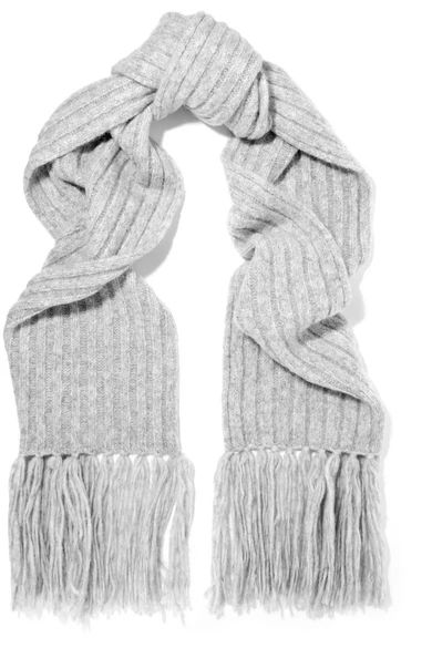 Acne Studios - Abby Ribbed Alpaca-blend Scarf - Gray | NET-A-PORTER (UK & EU)