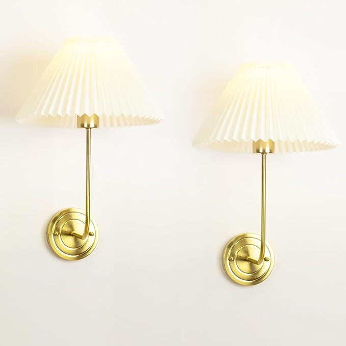 Adust Antique Brass Wall Sconces Lighting Fixture, E26 Industrial Vintage Gold Wall Light Set of ... | Amazon (US)