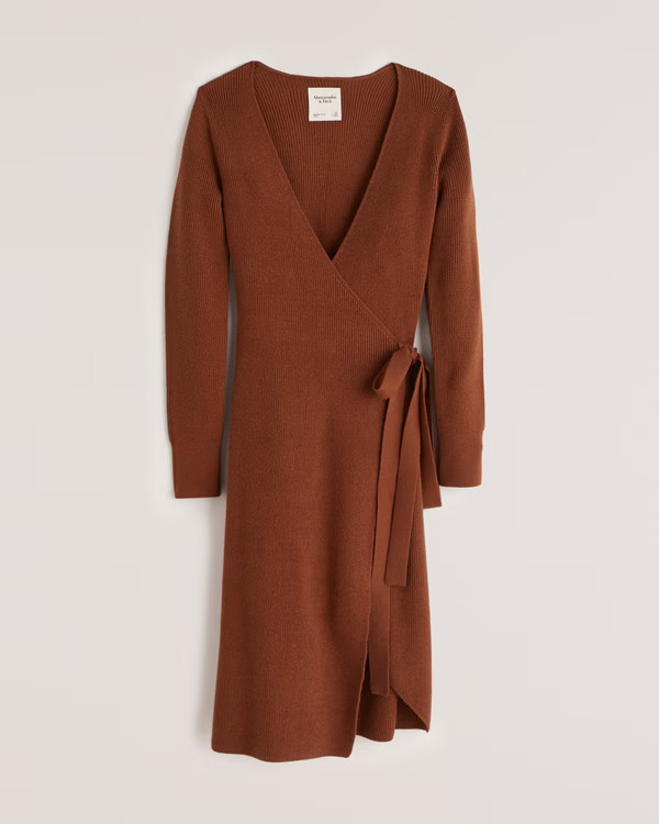 Wrap Midi Sweater Dress | Abercrombie & Fitch (UK)
