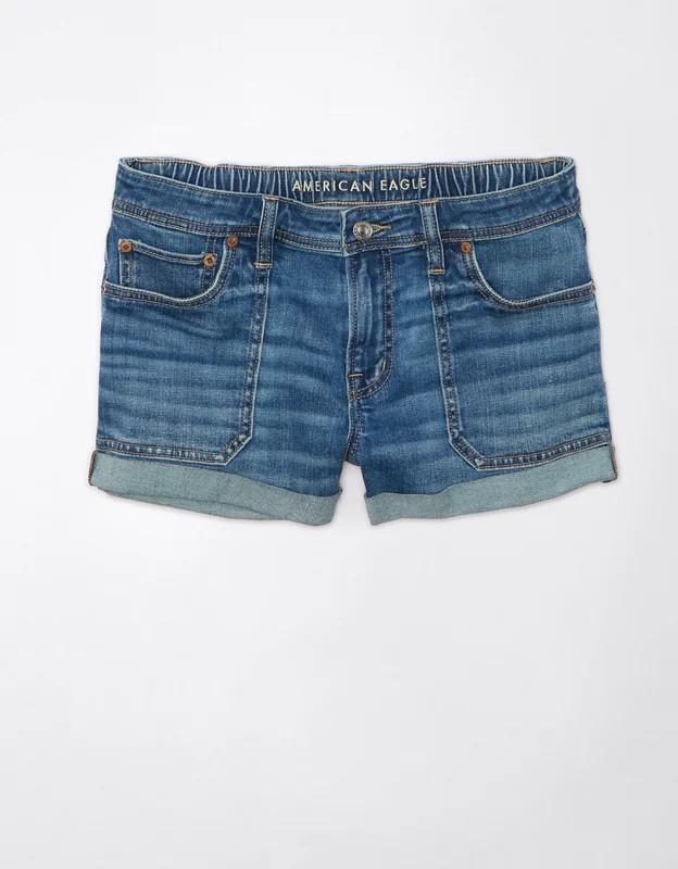 AE Dreamy Drape Stretch Denim Easy Shortie | American Eagle Outfitters (US & CA)