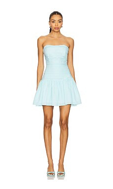 Line & Dot Suree Gingham Dress in White & Mint from Revolve.com | Revolve Clothing (Global)