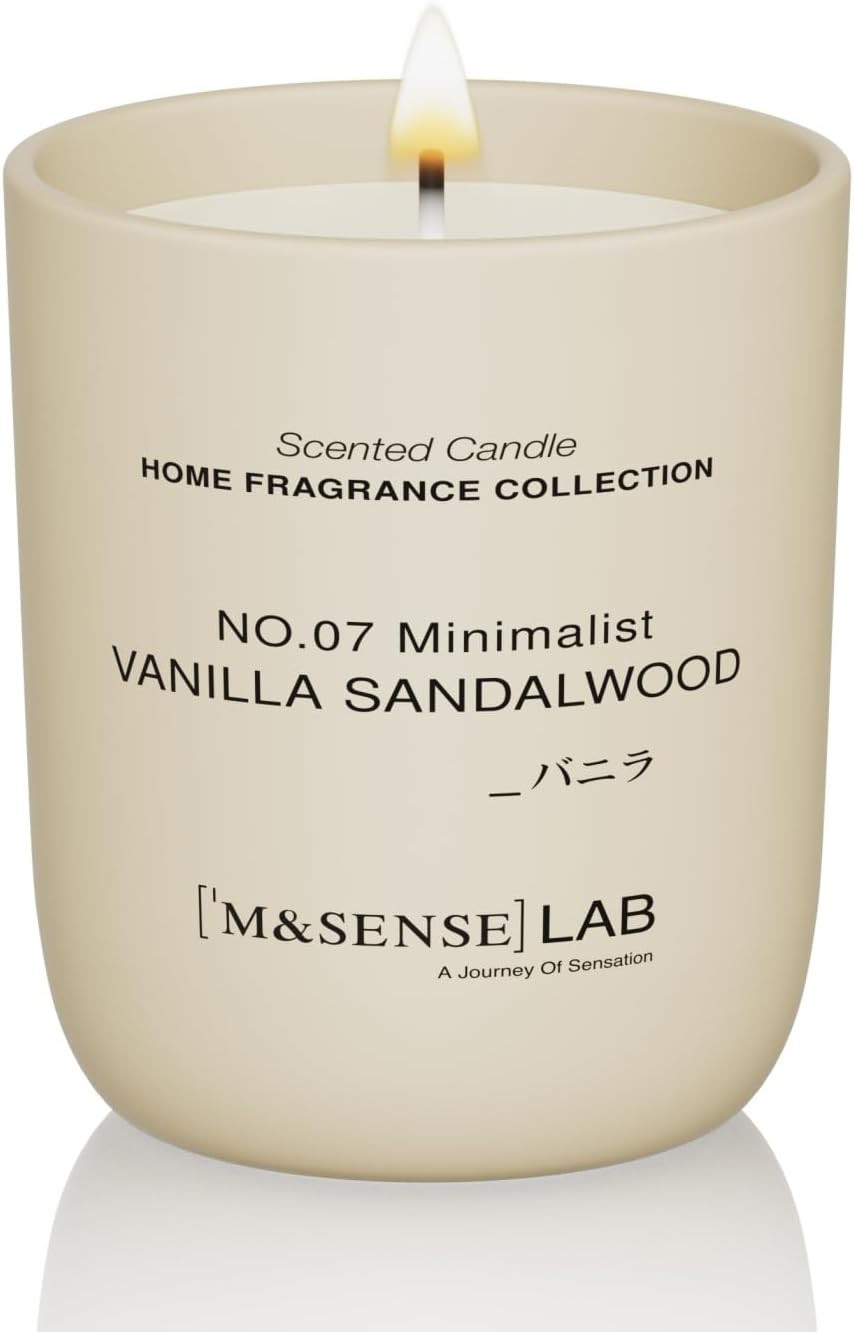 M&SENSE Natural Soy Candle| Vanilla Sandalwood | 5.3 oz | Mini Scented Candles for Relaxation,Meditation, Home Décor | for Bedroom, Office, Party Small | Amazon (US)