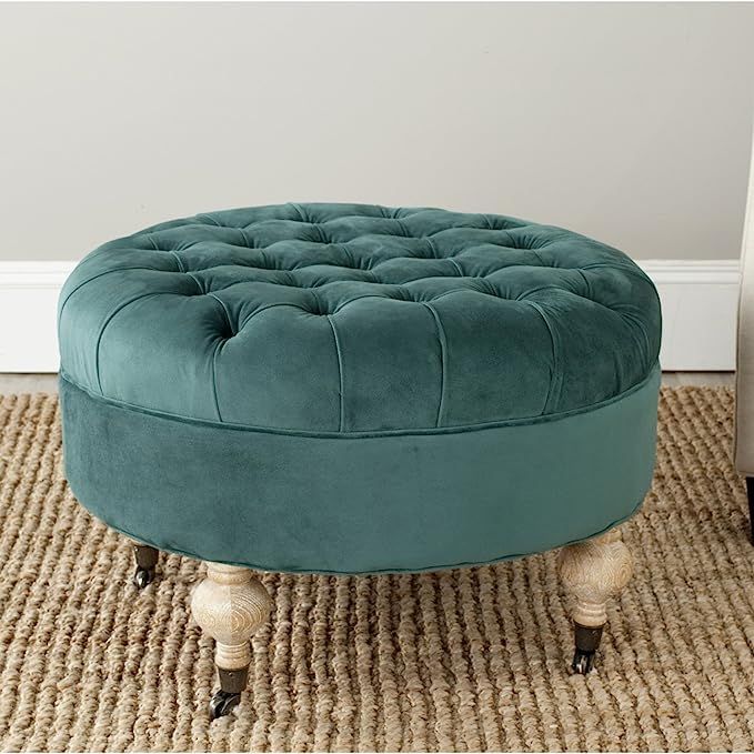 Safavieh Home Collection Clara Marine Round Tufted Ottoman | Amazon (US)