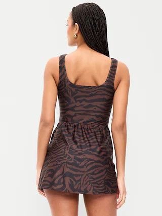 Matte Side-Tie Swim Dress | Old Navy (US)