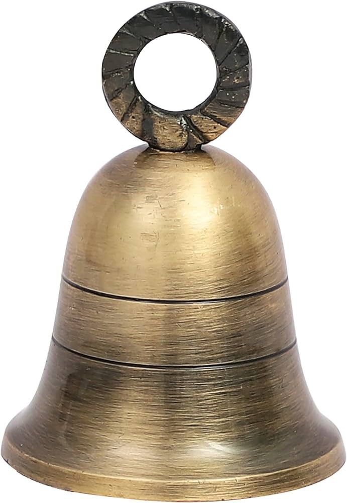 HANDTECHINDIA 3" Height Indian Brass Bells Jingle Bells for Home Door Décor, Crafts, Chimes, Chr... | Amazon (US)