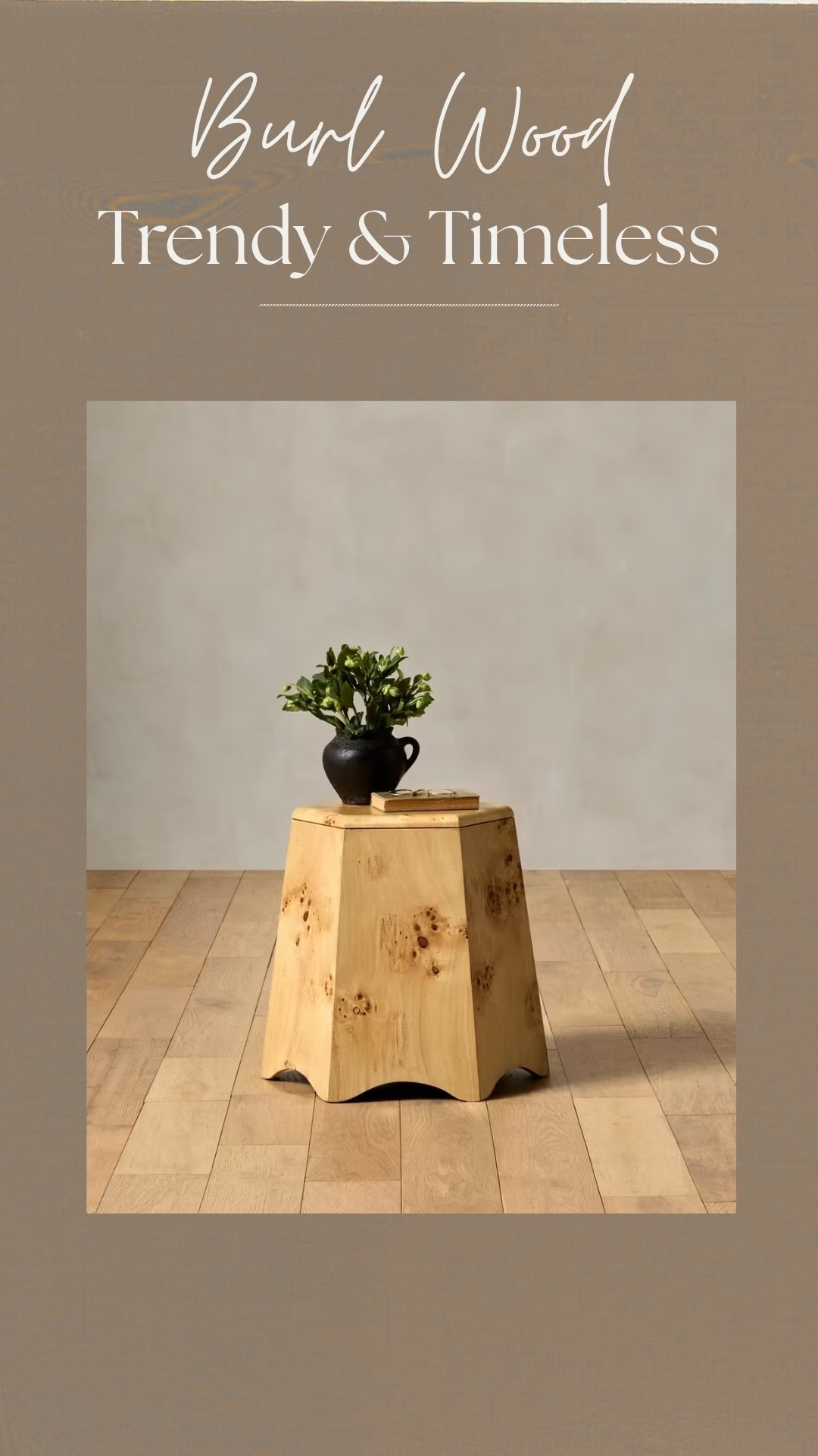 Not only is Burl wood trending right now, but this finish has been around a long time and has a lasting appeal 🤌🏻

#LTKHome