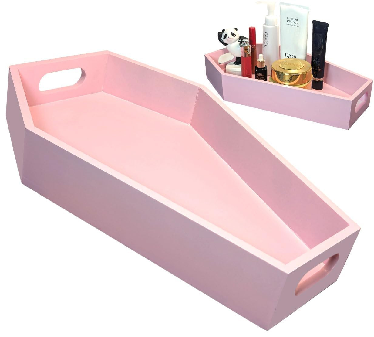 Pink Halloween Decor - Coffin Tray 14.2'' Tall Halloween Decorations for Her - Sturdy Reusable Girly Pastel Goth Room - Spooky Gothic Home | Amazon (US)
