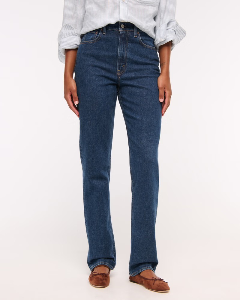 Women's Curve Love Ultra High Rise 90s Straight Jean | Women's Bottoms | Abercrombie.com | Abercrombie & Fitch (US)