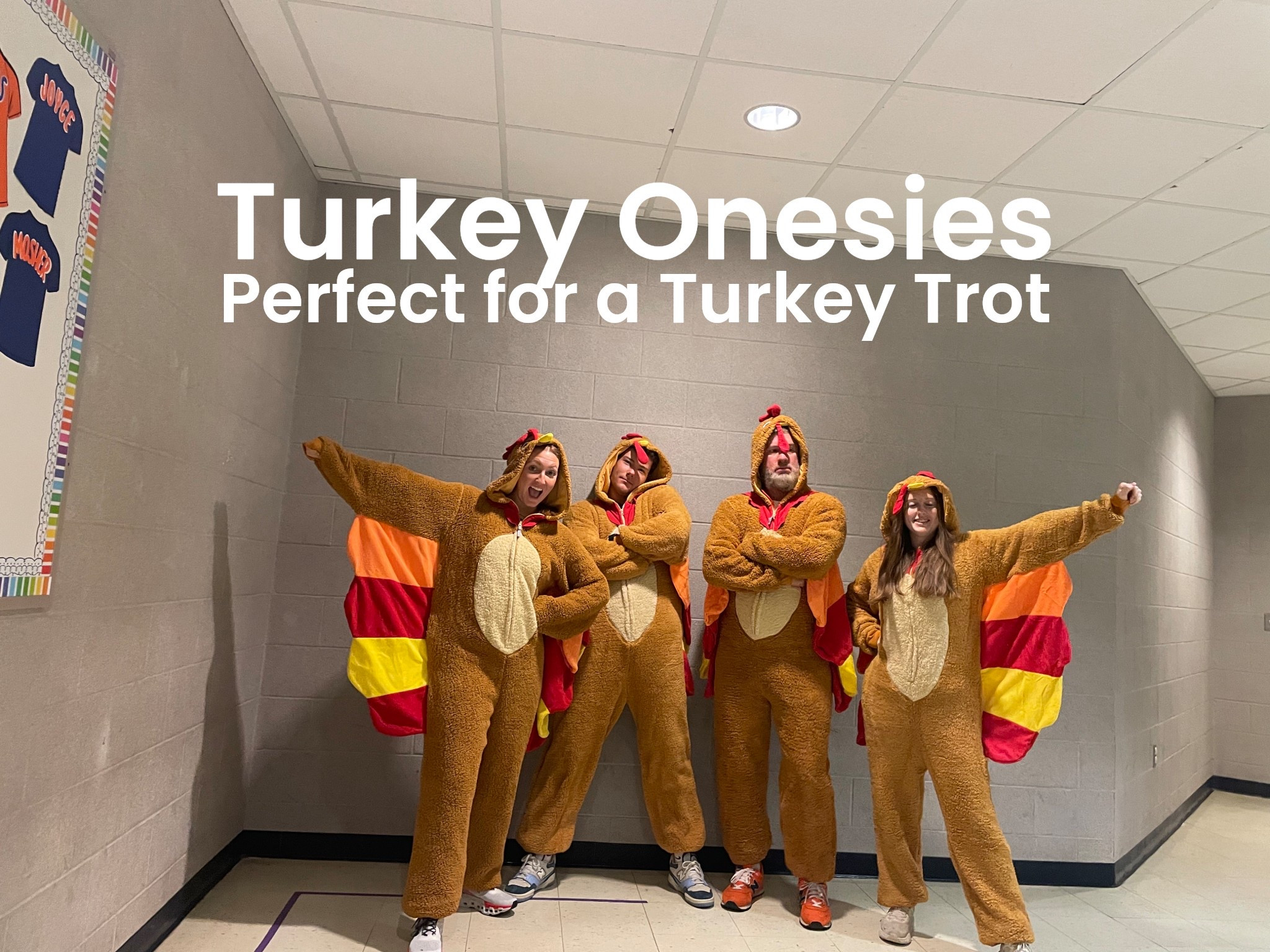Turkey Onesies are PERFECT for teachers or anyone organizing a Turkey Trot! These keep us warm ALL day when we’re outside for our annual Turkey Trot event. 

#turkeytrot #turkeytrotoutfit #thanksgiving
#thanksgovongoutfit #physicaleducation #teacher 

#LTKHoliday #LTKSeasonal #LTKFindsUnder50
