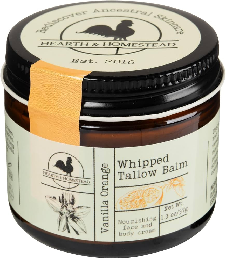 Handmade Whipped Tallow Balm (Vanilla Orange) - Organic Body Butter with Infused Olive Oil, for E... | Amazon (US)