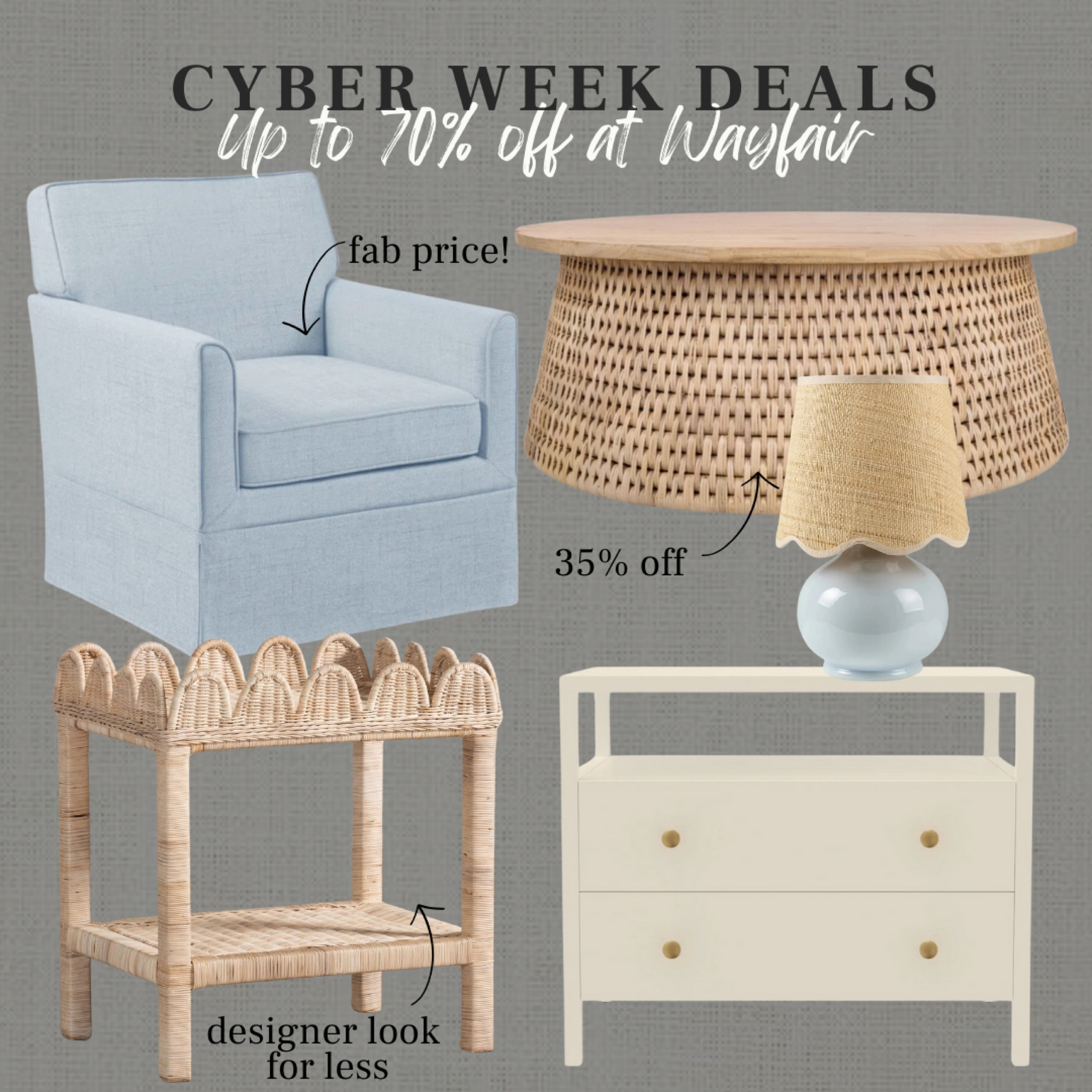 Wayfair’s Cyber Week deals are here and they’re too good to miss! Enjoy up to 70% off plus free and fast shipping on EVERYTHING 🙌🏻

@wayfair #wayfair #wayfairpartner#LTKCyberWeek 

#LTKHome #LTKSaleAlert