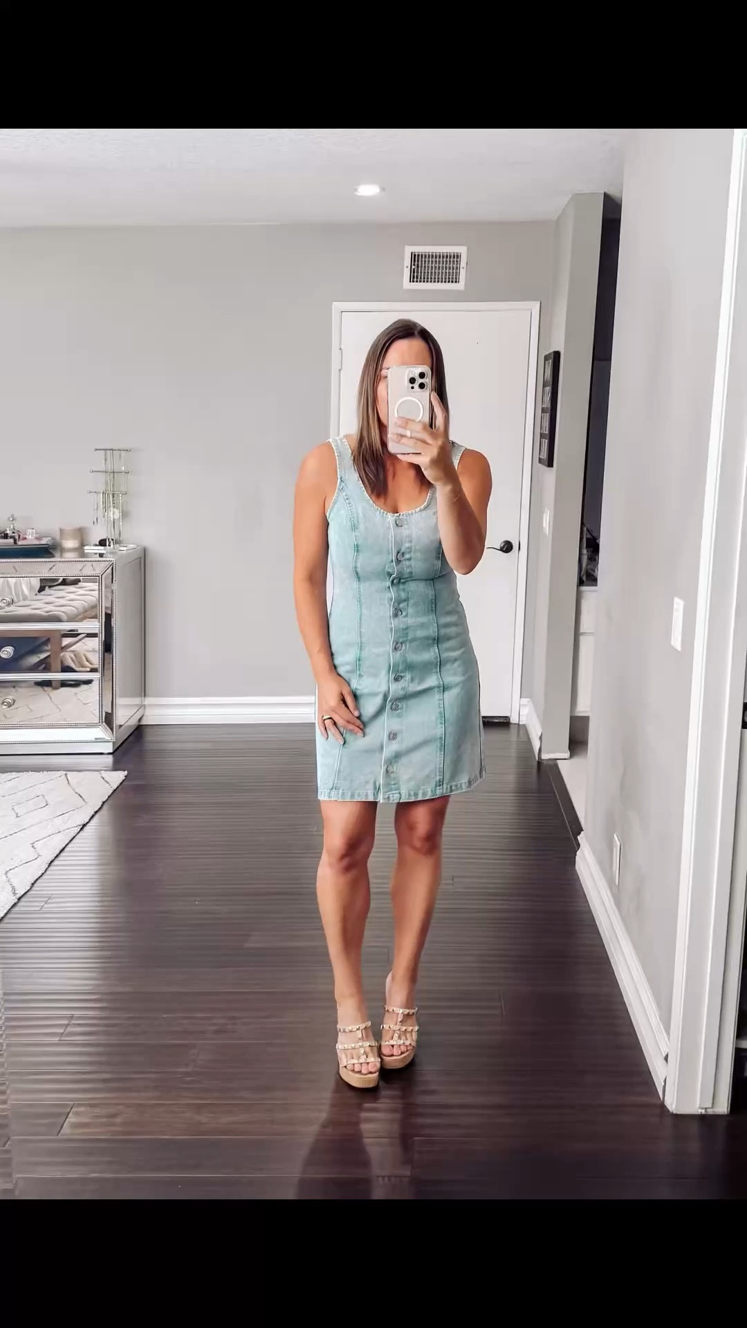 My vici haul everything else was on presale! This denim dress is so cute love the button detail down the front. These shorts are perfect for moms that like shorts on the longer side. Use code APRIL35 for 35% off. #LTKStyle #LTKSpring #LTKSummer #MomStyle #DenimDress #DenimShorts #AffordableFashion 

#LTKOver40 #LTKootd #LTKSaleAlert