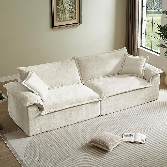 CHITA 114" Boneless 4 Seater Couch, Modern Cloud Sofa with Deep Seat for Living Room, No Assembly... | Amazon (US)