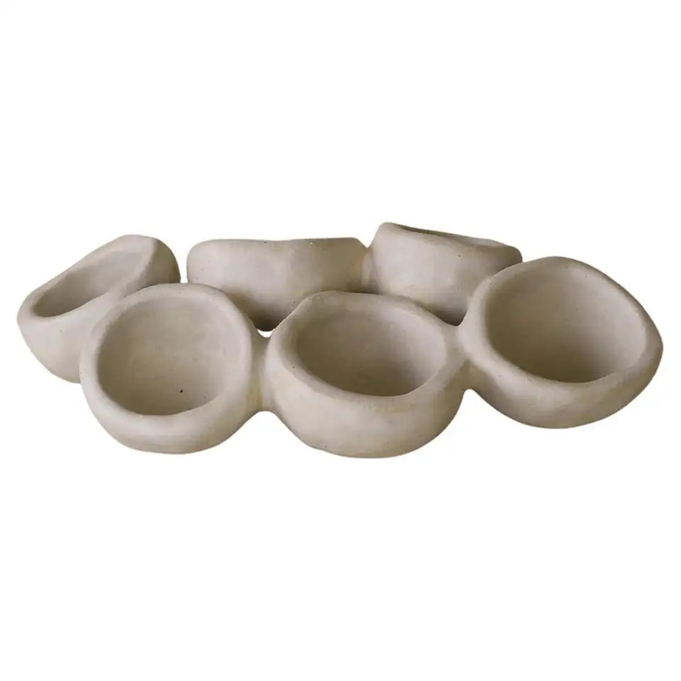 21st Century ‘Organic Fusion N°1’ Plate, in White Ceramic, Handcrafted in France | 1stDibs