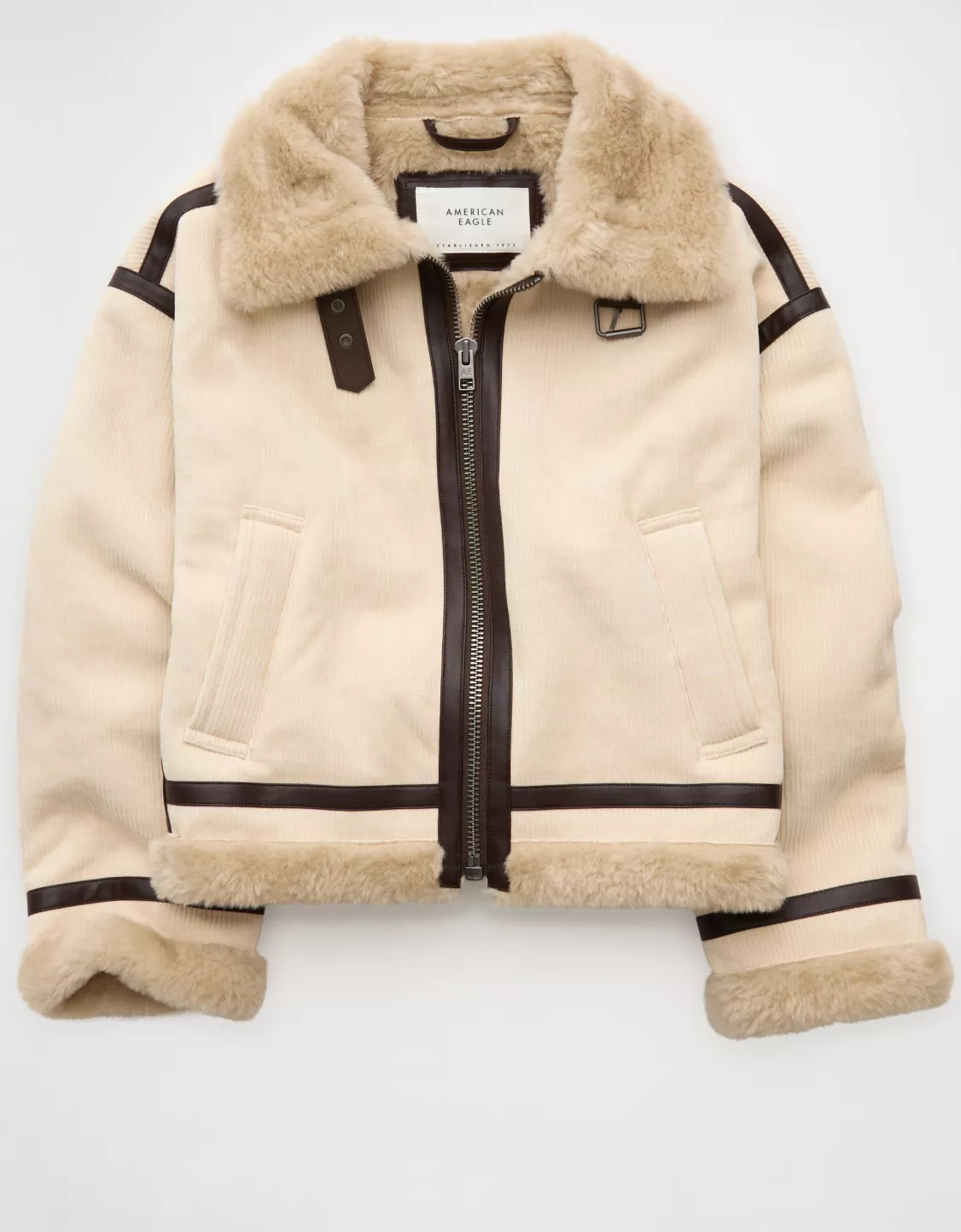 AE Cropped Corduroy Bomber Jacket | American Eagle Outfitters (US & CA)