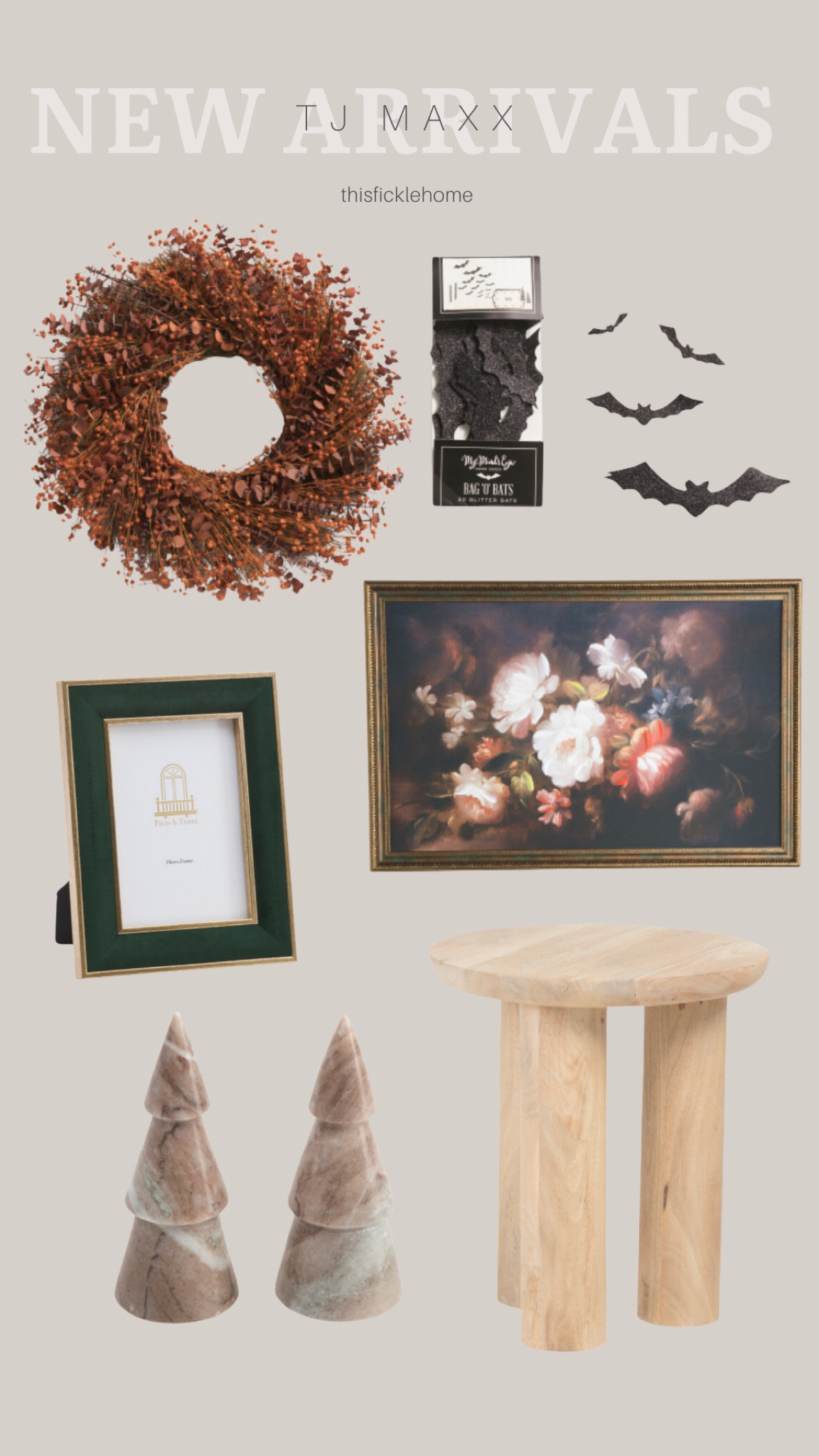 New arrivals at TJ MAXX

Fall wreath. Halloween decor. Marble Christmas trees. Christmas decor. Velvet picture frame. Wooden round accent table.

#LTKSaleAlert #LTKHome