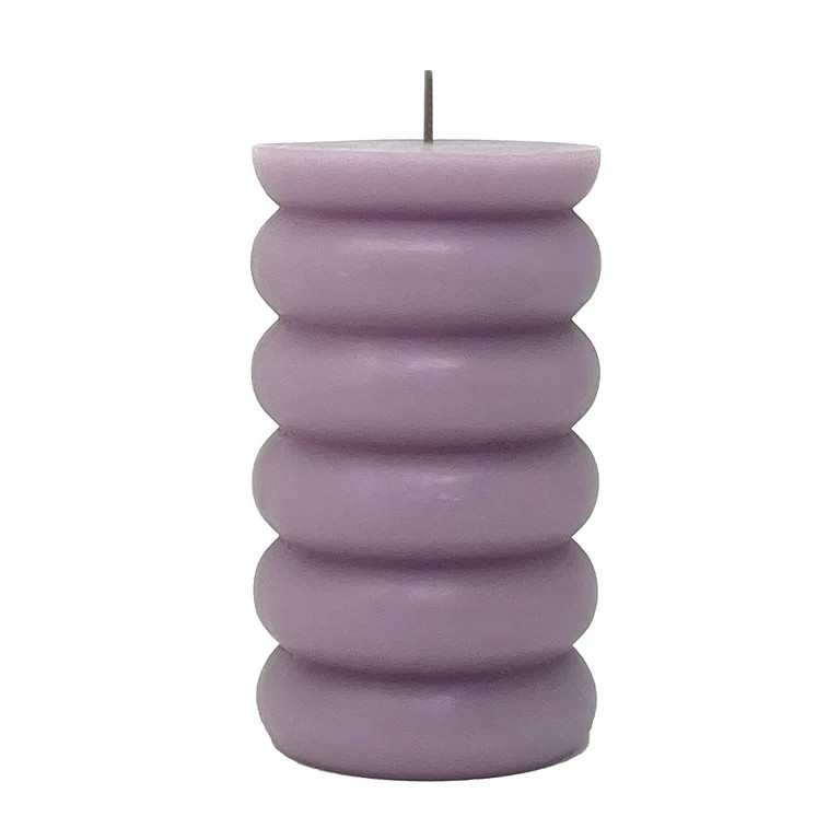 Mainstays Single Wick 3" x 5" Bubble Pillar Candle, Unscented, Purple | Walmart (US)