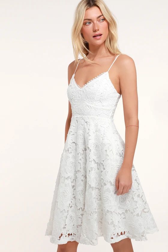 Nora Lee White Sleeveless Lace Midi Dress | Lulus (US)