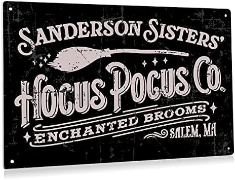 Funny Halloween Hocus Pocus Metal Tin Sign Wall Art Decor Retro Sanderson Sisters Yard Sign for H... | Amazon (US)
