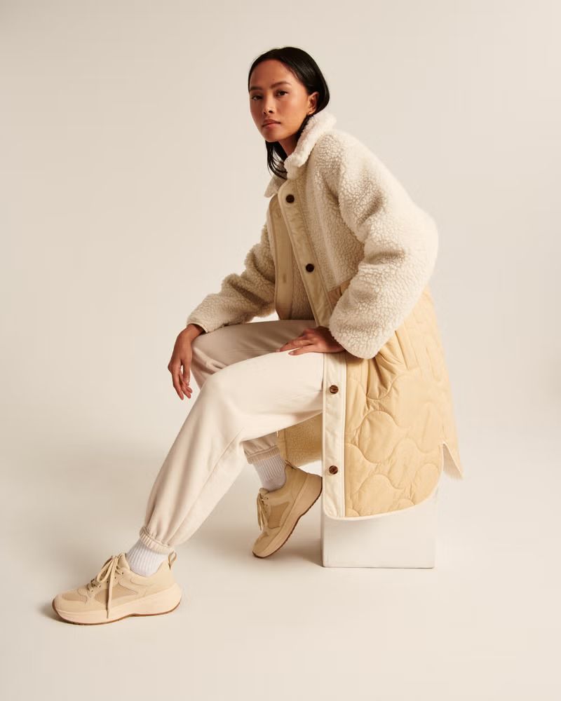 Women's Long-Length Sherpa Liner Jacket | Women's Coats & Jackets | Abercrombie.com | Abercrombie & Fitch (US)