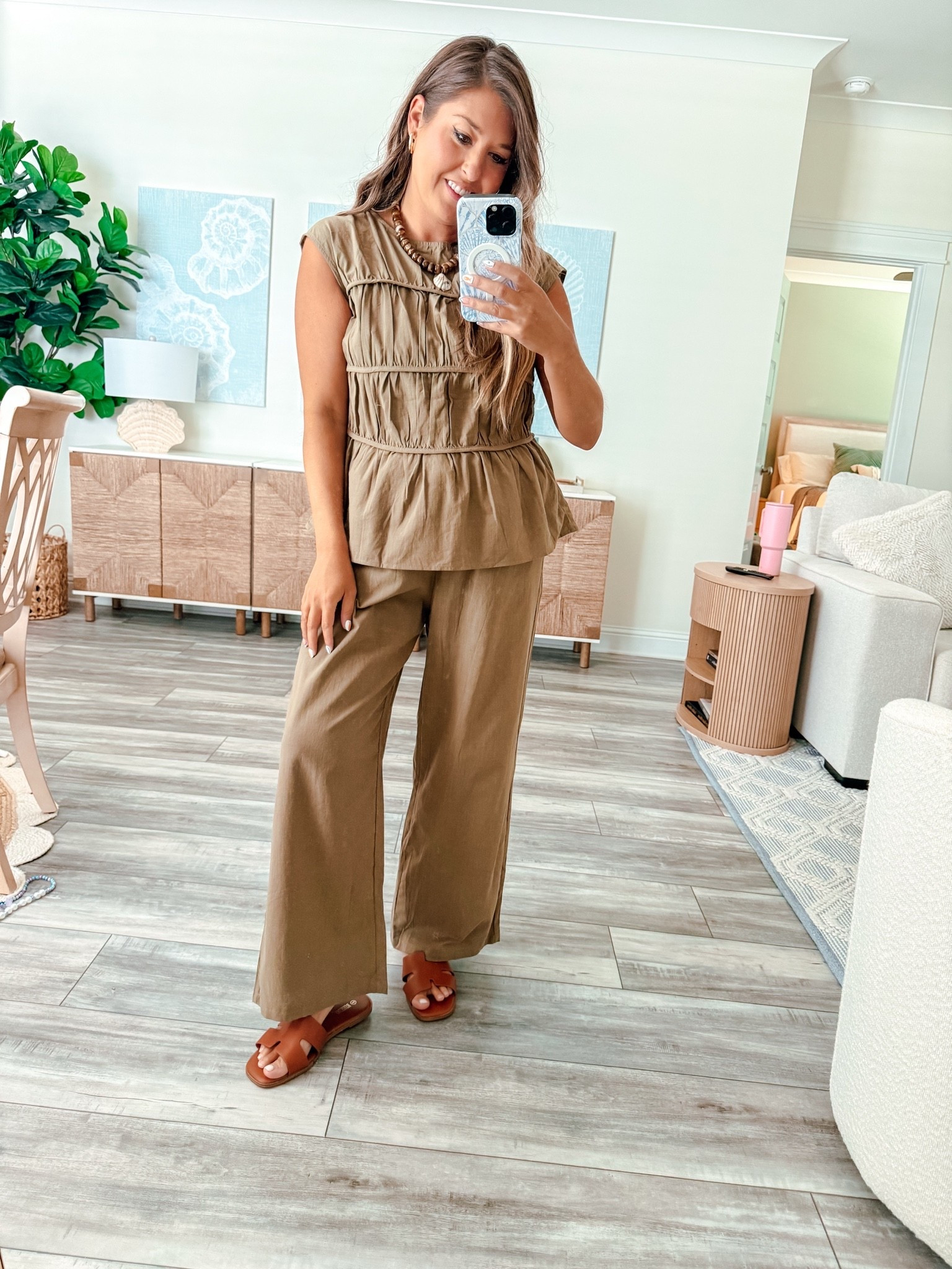 Matching set, transitional outfit 

Wearing medium