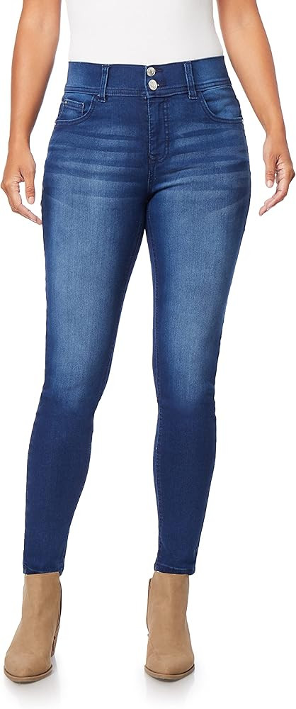 Angels Forever Young Curvy Skinny Jeans for Women, Denim with Contour Waistband | Amazon (US)