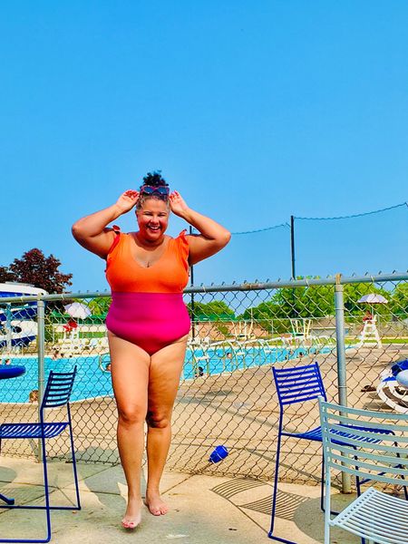 I don’t usually post swimsuit pictures, but this one made me feel confident at the pool today!

It’s well made and I love the pink and orange color blocking. It had thick ruffled sleeves/straps and an open back. It’s a little cheeky but not too much.

Just right!

Take 25% off this style with code SALE25 for a limited time. It comes in several colors and patterns as well!

I’m wearing the size 16 here. I’m usually a 14/16 and 40G and the 16 fits just right!




#LTKSeasonal #LTKcurves #LTKsalealert
