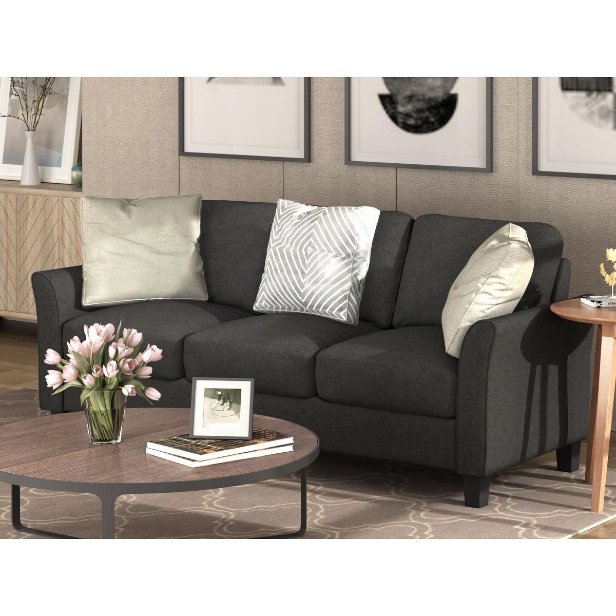 Elegant Upholstered 3 Seat/Loveseat/1 Seat Sofa Couches with Armrests 4A - ModernLuxe | Target