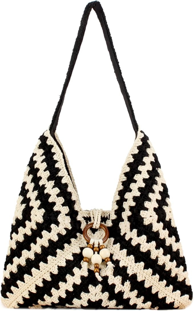 Rejolly Crochet Hobo Bag for Women Summer Vacation Beach Tote Handbags Boho Bohemian Ethnic Authe... | Amazon (US)