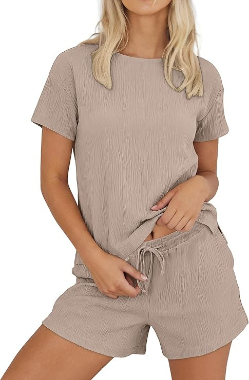 ANRABESS Womens Lounge Pajamas Short Set 2026 Casual Summer 2 Piece Outfits Lightweight Loungewea... | Amazon (US)