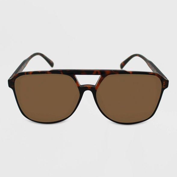 Women&#39;s Tortoise Shell Print Aviator Sunglasses - Wild Fable&#8482; Brown | Target