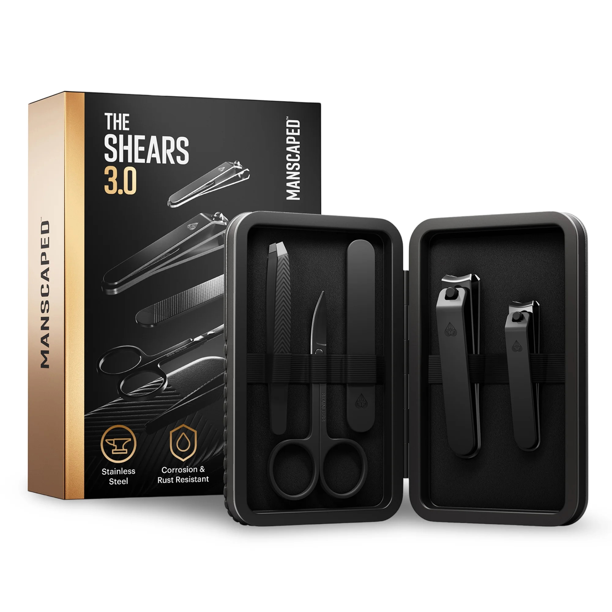 MANSCAPED Shears 3.0, 5-Piece Men's Nail Grooming Travel Kit with Clippers, File, Tweezers, Sciss... | Walmart (US)