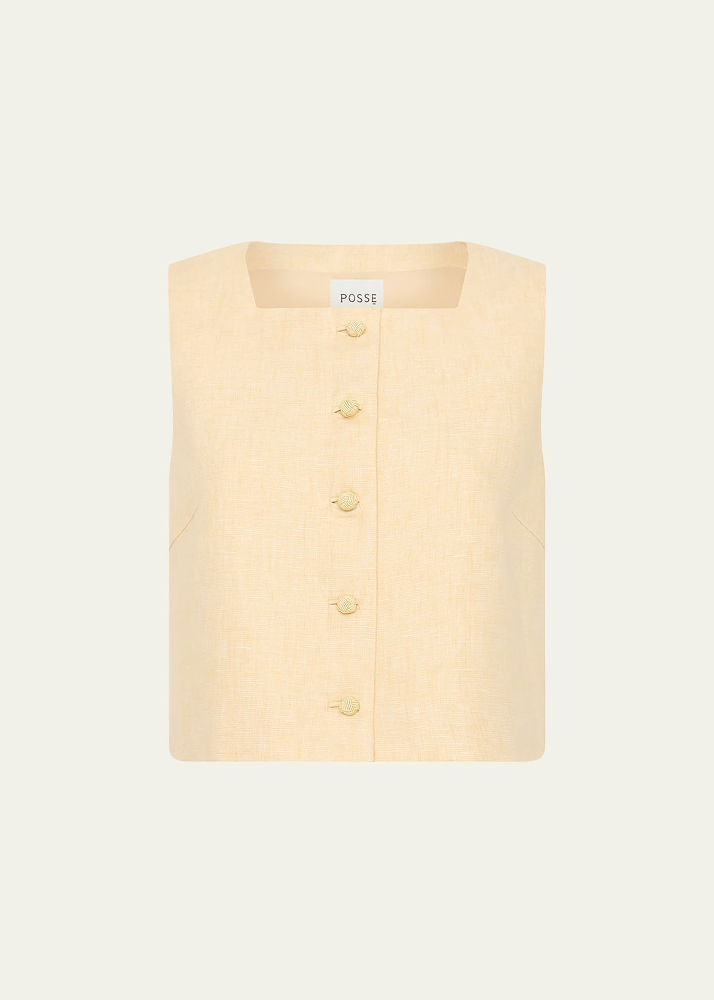 Posse Rio Linen Cropped Vest | Bergdorf Goodman