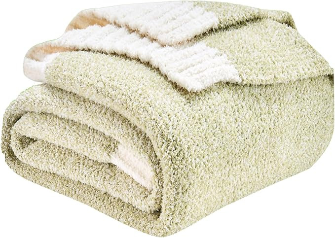 CozeCube Super Soft Fullfy Microfiber Reversible Knitted Blankets, Warm Cozy Fuzzy Plush Throw, S... | Amazon (US)