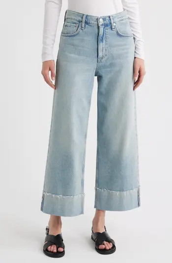 Andi High Waist Raw Cuffed Ankle Wide Leg Jeans | Nordstrom