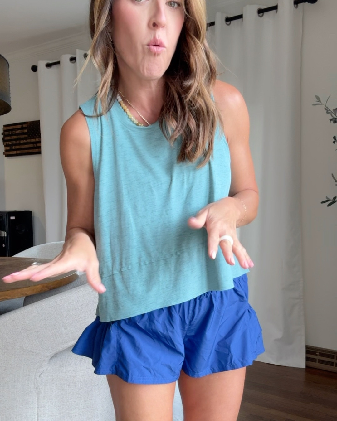 Workout tank & shorts @fpmovement #fpmovementpartner 
My true size xs  

#LTKSeasonal #LTKmomlife #LTKActive