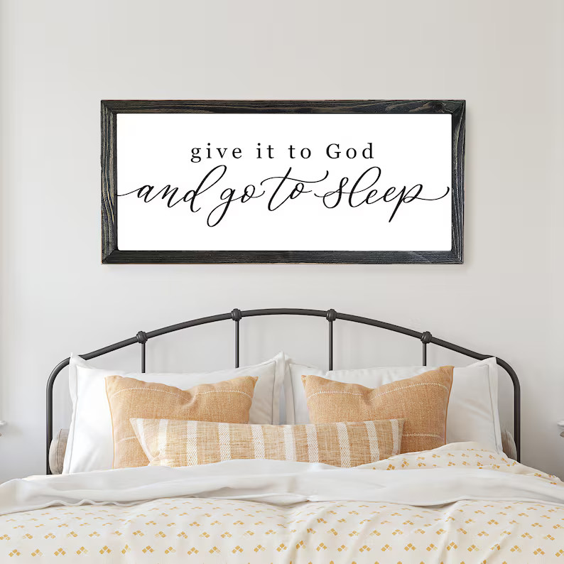 Master Bedroom Sign  Give It to God and Go to Sleep  Master - Etsy | Etsy (US)
