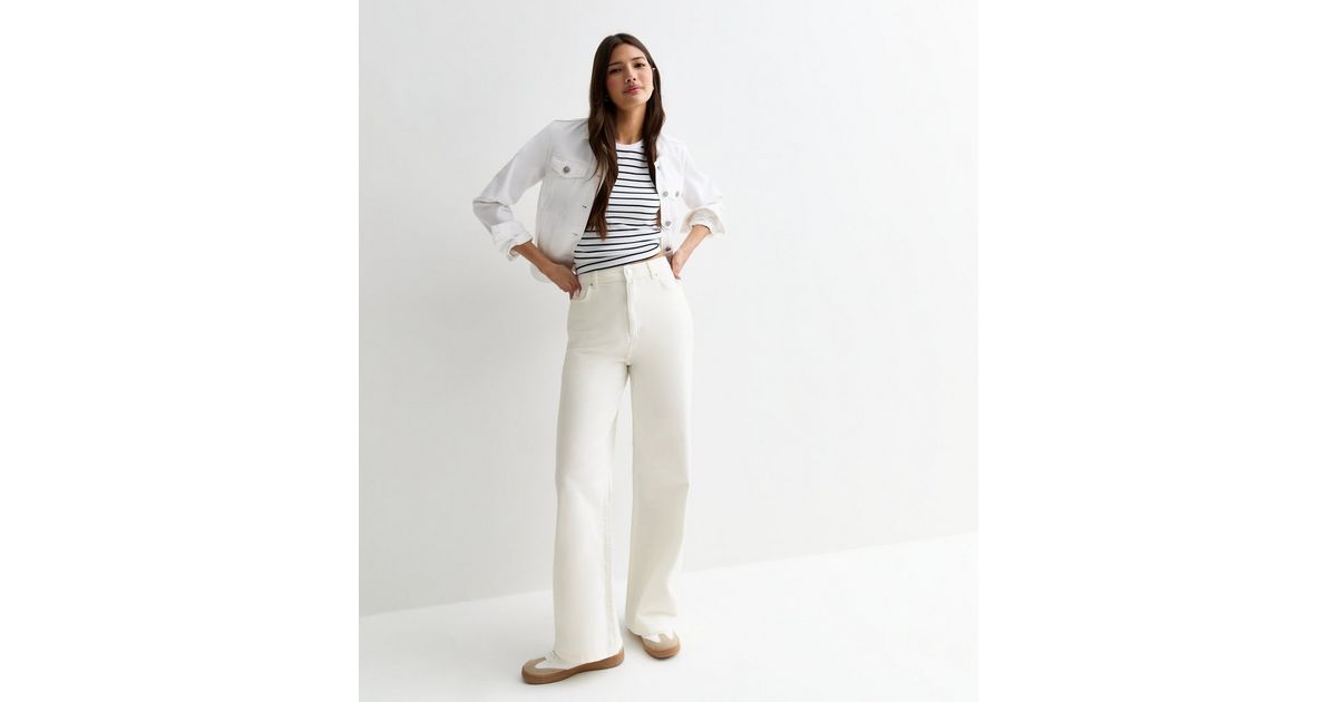 White High Waist Adalae Wide Leg Jeans | New Look | New Look (UK)