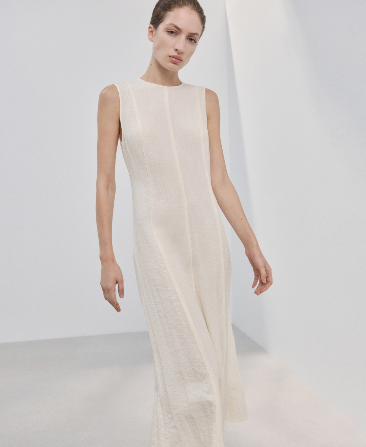 Mango Women's Godets A-Line Dress - Ecru | Macy's