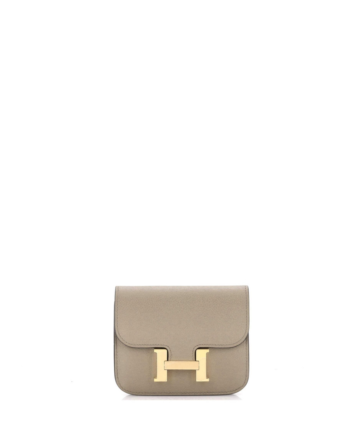 Pre-Owned Hermes Constance Slim Wallet Evercolor - Brown | Macy's