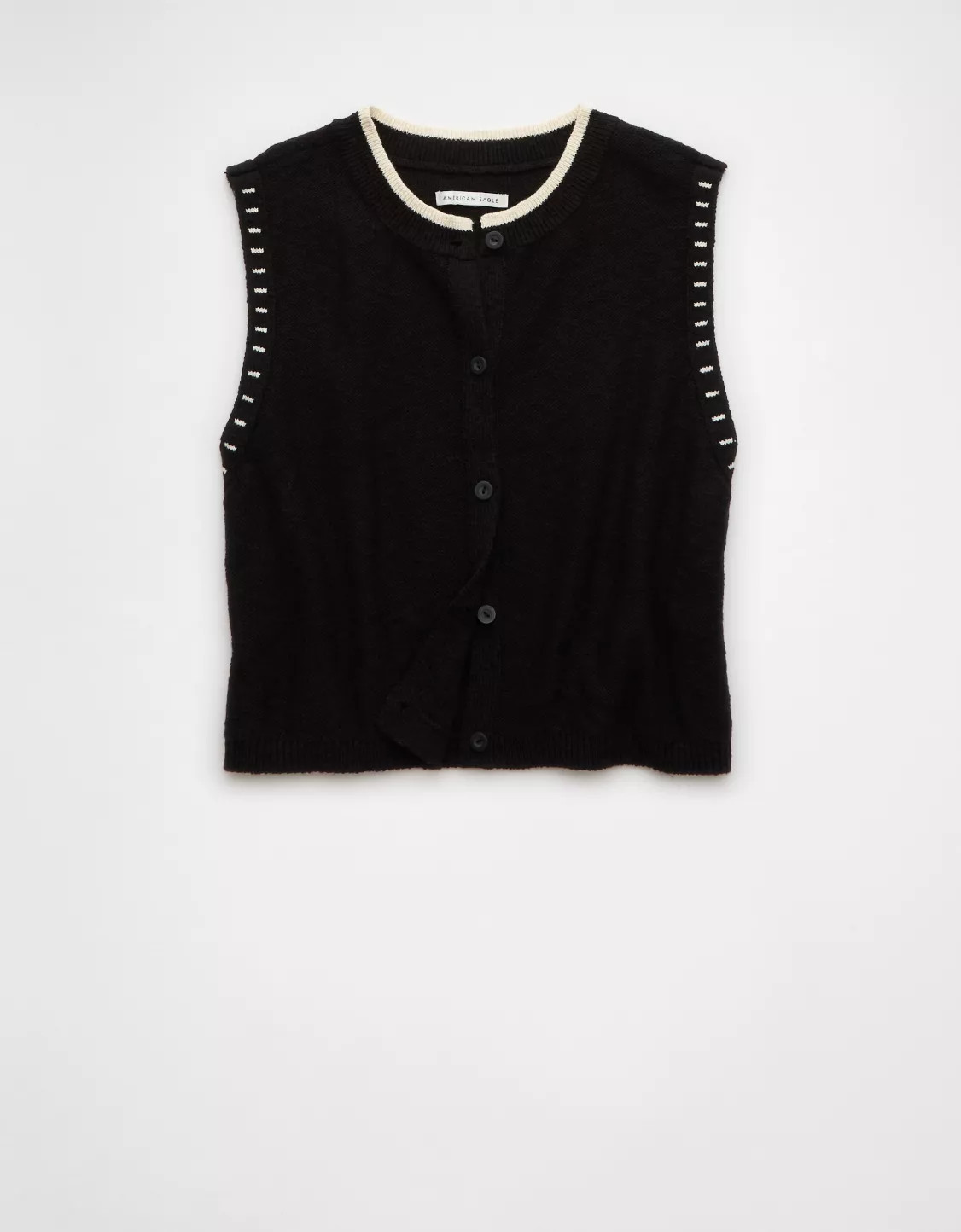 AE Crew Neck Button-Up Sweater Vest | American Eagle Outfitters (US & CA)
